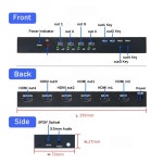 HDMI 매트릭스 스위치 스플리터 IR 원격 HDC22 광학 35mm 오디오 출력 2x4 4K 60Hz 매트릭스 HDMI20 스위치 2 in 4 out : 인쇼핑닷