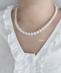 실버925 마르셀 핵진주 목걸이 : 로제띠에