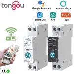 TUYA 와이파이 스마트 회로 차단기 계량 포함 홈 무선 원격 제어 스위치 앱 TONGOU DIN 레일 1P 63A : 칠안쇼핑