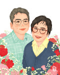 초상화, 캐리커처, 얼굴, 가족 그림, 그림액자, 그림선물 : 뫼뫼의그림공작소