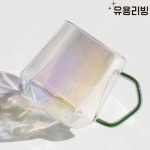 손잡이 유리 커피잔 홈카페 내열 유리컵 오로라컵 : 유용리빙