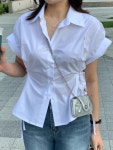 바스락셔츠 여성여름남방 스트링셔츠 : 이유엔Eun