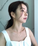 925실버 문스톤 목걸이 순은 천연석 원석 뱀줄 목걸이 : 아모르비