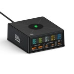 바디게이션 | 160W 5 포트 USB 충전기 스테이션 15W 무선 충전 PD 65W 고속 충전기 : 원더풀 코리아