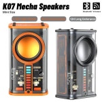 메카음향기획사 | K07 투명 메카 음향 광학 리듬 스피커, 블루투스 호환 5.0 USB 내장 마이크, 휴일 핸즈프리 통화, 600mAh : 영자컴퍼니