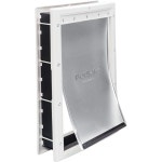 PetSafe NEVER Rust Dog and Cat Door Large 최대 100파운드의 애완동물용 페인트칠 가능 쉬운 DIY 설치 마감 패널 포함 내외장 도어 또...