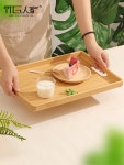우드 트레이 5P 핸들 직사각형 카페 쟁반 : 판다매니저
