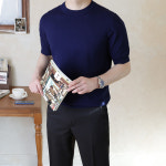 남자 쿨 라운드 워셔블 아이스 반팔 니트 : 주식회사 로코비전
