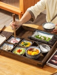 라월세라믹 | 일본 가정식 나무 쟁반 반찬 그릇 접시 칸칸이 플레이팅 접시 : 엉클프레이즈