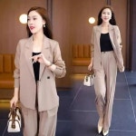 오피스룩 투피스 빌리 원버튼 바지 세트 : 디아벨르