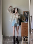 아이보리블라우스 간절기블라우스 브이넥블라우스 레이스블라우스 펀칭블라우스 : 빈올웨이즈