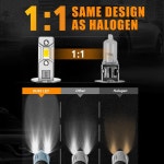 전조등 H3 LED 헤드라이트 전구 캔버스, 선풍기 없는 하이 빔, 자동차 트럭 안개등 운전 램프, DRL 12V -24V, 6500K, 흰색, 3000K, 노란색, 2...