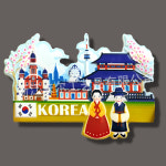 세계 여행 마그넷 대한민국 한국 인사 마그네틱 여행기념품 : 멍멍군나비양