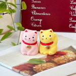 노랑핑크 복 고양이 마네키네코 2p set : countryitem
