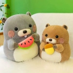해바라기 씨를 먹는 햄찌인형 다람쥐 햄스터 봉제인형 핑크 딸기 20cm : ez컴퍼니