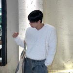 남자앙고라니트 남자브이넥니트 : 블레든