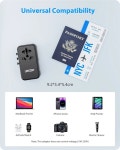 120W 여행용 어댑터 국제 고속 C 1 USB 타입 올인원 3 충전기 포트 전원 GaN : 민트코알라