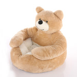곰모양 방석 쿠션 샌드 팬더하우징 애견담요 반려묘 강아지 곰돌이 하우스 카키/55 스몰 직경 46cm 5근 이내 : 모다래