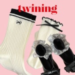 My Dear Sock 레이스양말 프릴삭스 리본양말 빈티지 줄무늬 로맨틱 발레코어 : Twining Socks