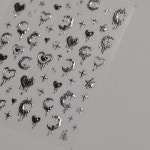 토모니 고급 네일 스티커 3247 멜팅 하트 크레센트 / 메탈 실버 초승달 / 당일발송 : 네일쿠키