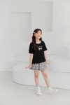 초등 여아 주름스커트 두줄 체크 라인 치마 스쿨룩 아이돌스타일 스커트 : 서봉봉