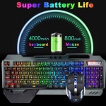 노트북 PC 게이머(레인보우 RGB)를 위한 16GB 백라이트 충전식 배터리 금속 기계식 : 에코리테일