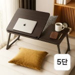 루만 5단 각도조절 접이식 침대테이블 좌식 노트북 미니 베드트레이 600 오크 : 루만커머스