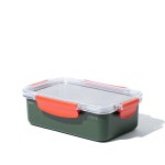 데어코 200 도시락통 직장인 스텐 도시락통 샐러드 런치박스 겸 반찬통 1.25L, 카키 : 데어코