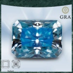 (주)아쿠아마린(킹스톤) | 보석 제작을 위한 참 비즈용 GRA 인증서가 포함된 Moissanite Stone 래디언트 컷 아쿠아마린 컬러 VVS1 : 은율무역