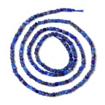 블루 Lapis Lazuli 비즈 천연석 라운드 튜브 광장면 처리 된 루즈 쥬얼리 만들기 공예 DIY 팔찌 액세서리 : 올인원글로벌