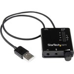 StarTech.com SPDIF 디지털 오디오 및 스테레오 마이크 포함 USB 사운드 카드 노트북 또는 PC용 외장 출력(ICUSBAUDIO2D), 블랙 0....
