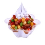 브롤리 두꺼운 일회용 아이스크림 컵 요거트 그릇 샐러드 아이스 보울 sundae 1 200ml 투명 육각형 플라워보울 100개 : 브롤리 코리아