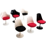 거실의자 레저용 가구의자 Tulip Chair 쉘 심플 쇼파 화이트+레드 : 채원이해외직구