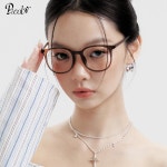 편안한 착용감 뿔테 안경테 클래식 초경량 10G 일반 TR90 블루라이트 차단 대형 프레임 티브라운 완신 렌즈 : 이지셀렉