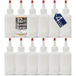 FIXSURE 12 PCS 플라스틱 4온스 스퀴트 병 2세트, 소스, 액체, 조미료, 오일, 쿠키 장식, 페인트, 예술 및 공예용 작은 6팩, 소스용 2세트...