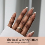 BTArtboxnails XCOATTIPS 프레스 온 네일 아몬드 - 160개 미디엄 딥 프렌치 팁 네일, 브라운 소프트 젤 페이크 미리 적용된 프라이머 및...