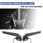 새로운 Yamaha YZF R1 M 2020 - 오토바이 백미러 사이드 윈드 윙 조절 가능 LED 라이트로 회전 : 에이치앤제이익스프레스200