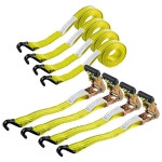 듀티제이DewTea_j | 오토폰더 4pcs 1-1/2 x 15피트 헤비 듀티 래칫 카고 타이다운 스트랩 3,000파운드 브레이크 강도 와이어 후크 엔드, J-훅 : 레나제이몰4