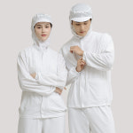 쿨스판 화이트 차이나긴팔위생복 식품회사 가공공장 HACCP 위생복 : 올리브가운