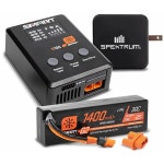 스페크트럼 액세서리 스마트 파워스테이지 번들 1400mAh 2S 30C LiPo 배터리(IC2) / S100 충전기 / 65W 전원 블록/어댑터, SPMXPSS215...