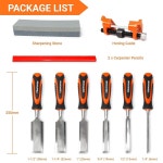 Cenforge 10-PC 목재 끌 세트, 호닝 가이드 1개가 포함된 목재 끌 6개, 연마석 1개, 목공용 목재 끌 2개, 포모네스 파라 카르핀테리아 : 새 벽...