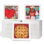 베이킹히어Bakinghere | 로맨틱 베이킹 50pcs 9x9x2.5 인치 파이 박스 초콜릿 커버 딸기 쿠키 깨질 수 있는 히어 케이크 시클 트러플 14 White : 로딜샵