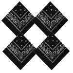 여성용 클로로키 4PCS 컬러 반다나 남성 페이즐리 스퀘어 카우보이 다목적 헤드밴드 헤어 스카프 손수건 랩 Beige : 유유상점123