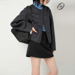 코튼클로젯 여성용 겨울 피치기모 H스판 모직 미니 스커트 2color : Cotton closet