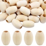야광비즈 50Pcs 15/20/25mm 타원형 천연 나무 느슨한 스페이서 비즈 DIY 수제 팔찌 목걸이 쥬얼리 액세서리 재료 만들기 : 프리미엄파츠몰