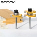 2Pcs 혀 및 그루브 라우터 비트 3 치아 T 모양 오크 나무 바닥 Wainscoting 보드 가구 만드는 : 에스디원랩