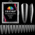 EBANKU 네일 듀얼 폼, 120개의 폴리 네일 젤 스틸레토 네일 몰드 투명 아크릴 네일 팁, 빌더 네일 젤 네일 아트 디자인 살롱앤DIY를 위한 풀...