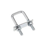 uxcell 스퀘어 U-볼트 1(25mm) 내폭 카본 스틸 M8 너트, 프레임 플레이트, 원형 와셔 2 세트 25x70mm(W L) : 글로벌 스팟