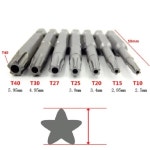 8Pcs 자기 펜타클 스타 스크루 드라이버 비트 T8 T10 1/4 인치 Pentalobe 핸드 툴 50mm 길이 : 화선물류.