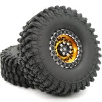9 타이어 타이어 및 알루미늄 1.9 비드록 휠 골드 블랙, 축 SCX10 트랙사스 TRX-4 레드캣 8세대 타미에이 CC01 머드 : 이지프라이스01